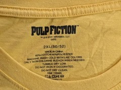 Pulp Fiction Mens Sz 2XL Long Sleeve T Shirt Yellow Tarantino Travolta Jackson
