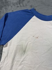 Vintage Augusta Sportswear Raglan Shirt Mens Large White Blue 3/4 Sleeve Tee 70s