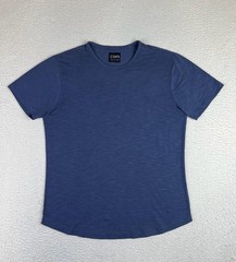 Cuts Shirt Mens Medium Blue Short Sleeve Crewneck Curve-Hem Casual Tee