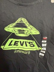 Levi’s Mens Black Wide Strap Relaxed Fit UFO Graphic Logo Tank Top Size XXL NWT
