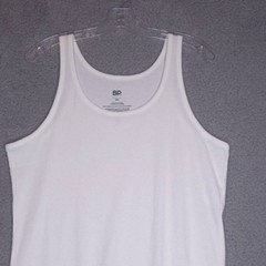 BP Mens Tank Top Shirt White Scoop Neck Sleeveless Ribbed Undershirt XXL New