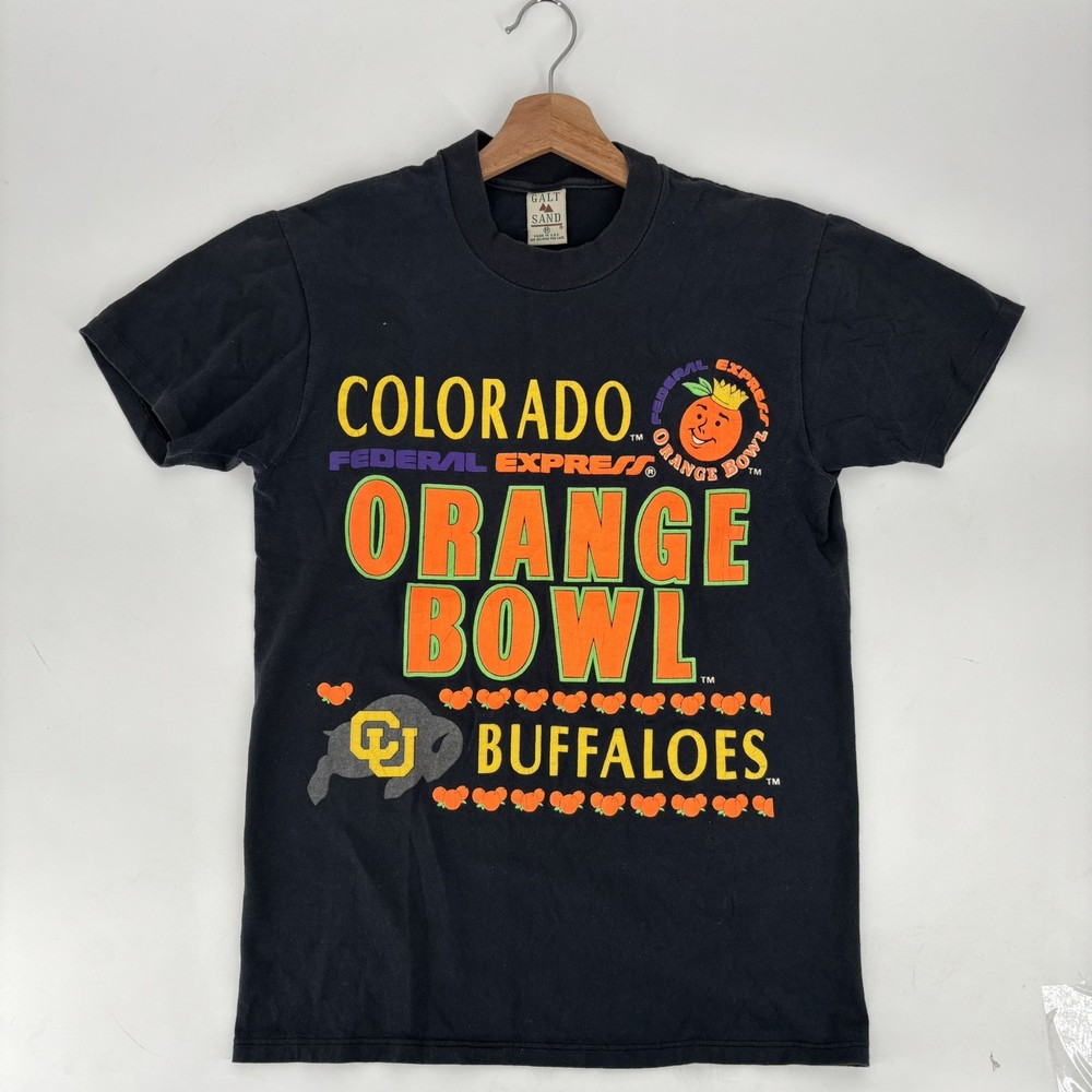 Vintage Colorado Buffaloes Orange Bowl Federal Express TShirt Black Mens CU 1990