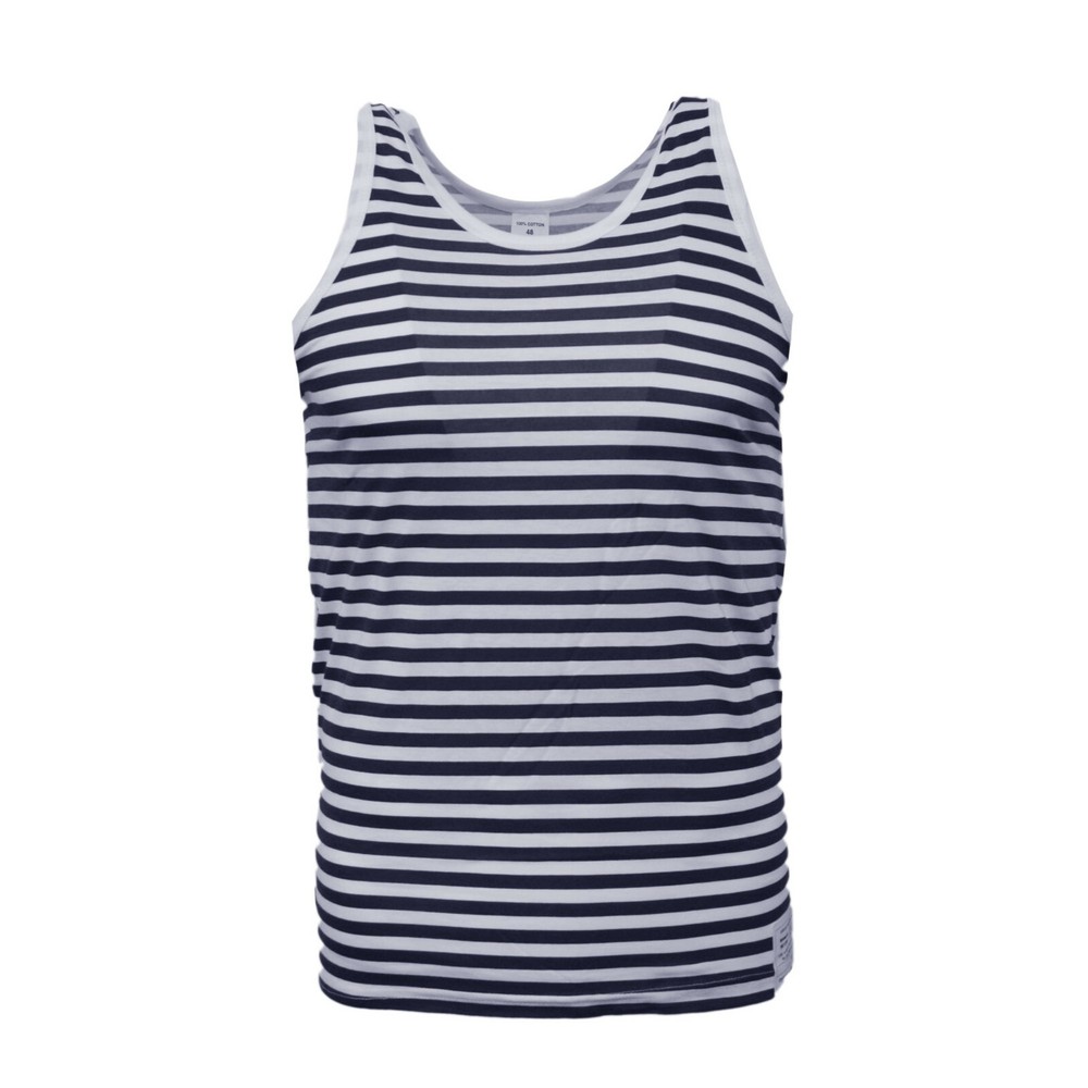 Russian Sailor Telnyashka Style Navy Top Striped Sleeveless Vest Singlet T Shirt