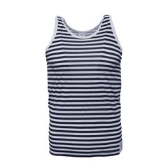 Russian Sailor Telnyashka Style Navy Top Striped Sleeveless Vest Singlet T Shirt