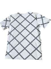 NWT Casa Moda Couture White Black Diamond Geometric Pattern Tee Unisex Men Sz S