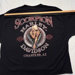 Harley-Davidson Shirt Mens Large Black Skull Scorpion Chandler AZ Pinup Cropped