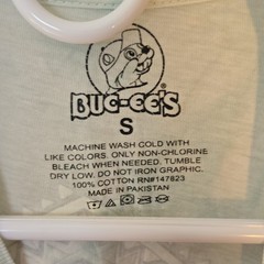 Buc-ee’s Men’s S Light Blue/White Tie-Dye Graphic Logo Crew Neck Cotton Tee