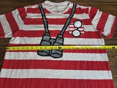 Vintage Official Where’s Waldo? Graphic Striped T-Shirt XL – 90s Novelty – MINT