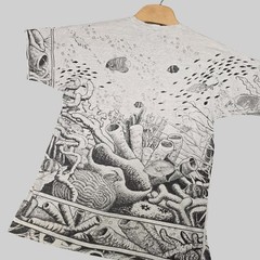 Vintage 90s Fruit of the Loom Naples FL Underwater Reef All Over Print Tee XL