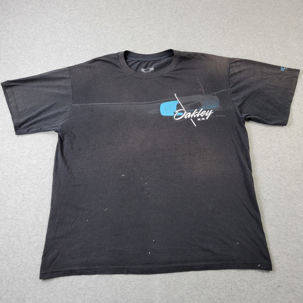 Oakley Shirt Mens 4XL Black Logo Graphic Short Sleeve Y2K
