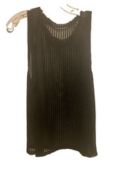 Jogal Mens Black Sheer Striped Sleeveless Muscle Tank Top Size Small NWOT