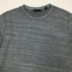 VINCE Marled Blue/Gray’ish White Long Sleeve Ribbed Shirt Mens sz Small/XS