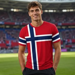 Norway Soccer Jersey Norwegian Flag Shirt Mens Sports Tee Norway Football S-5XL