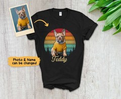 Custom Pet Portrait Comfort Tee Personalized Dog Cat Photo Shirt Gift