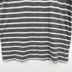American Eagle Mens Striped T-Shirt Grey White Eagle Logo Short Sleeve Size M