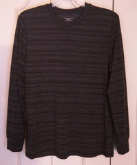 Structure Men’s Slim Fit Long Sleeve T-Shirt L Black/Dark Gray Soft Hardly Worn!