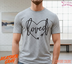 Unisex Loved Cursive Heart T shirt Men T shirt Women valanity Romantic