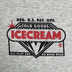 Icecream T Shirt Mens M Ivory Cold Goods Graphic Print Crew Neck Regular Fit