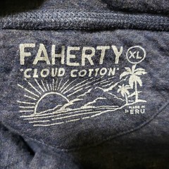 Faherty Shirt Mens XL BLue Henley Pullover Soft Cloud Cotton Stretch Pima Cotton