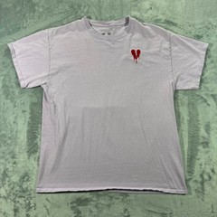RIOT SOCIETY T-Shirt Mens Large Purple Dripping Broken Heart Tee