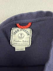 Iron & Resin Michigan Henley Shirt Fits XL Blue Thermal Waffle Knit Longsleeve