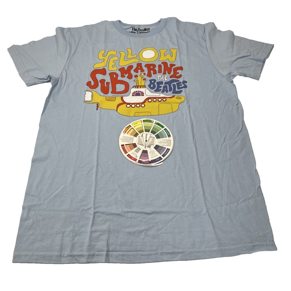 The Beatles Yellow Submarine T-Shirt Mens M Sky Blue NEW Graphic Tee 2MBY093