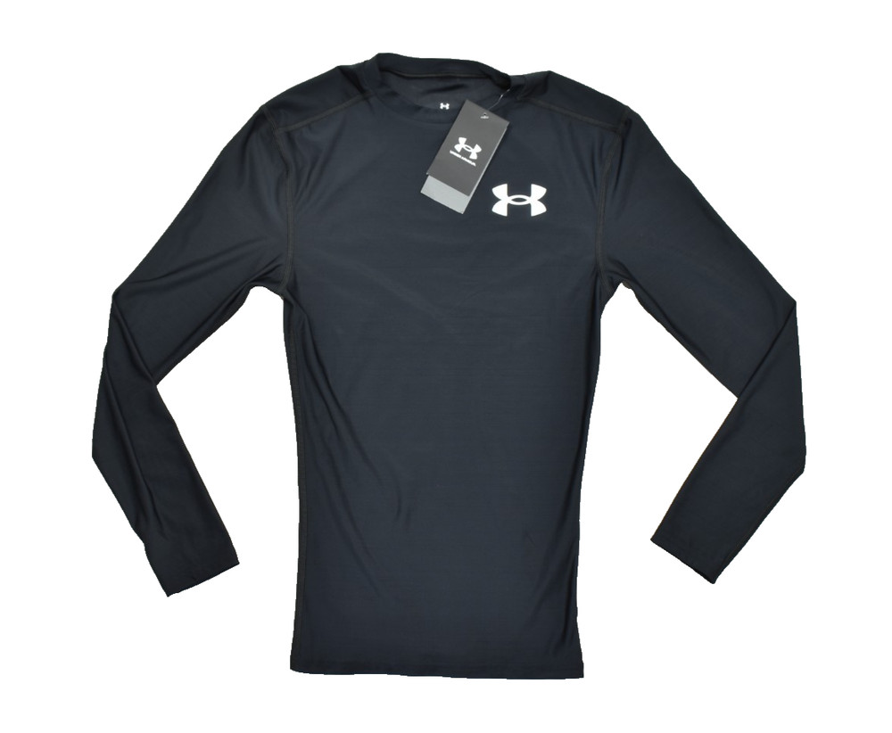 Under Armour HeatGear Compression Shirt Men’s S Black Long Sleeve Athletic NEW