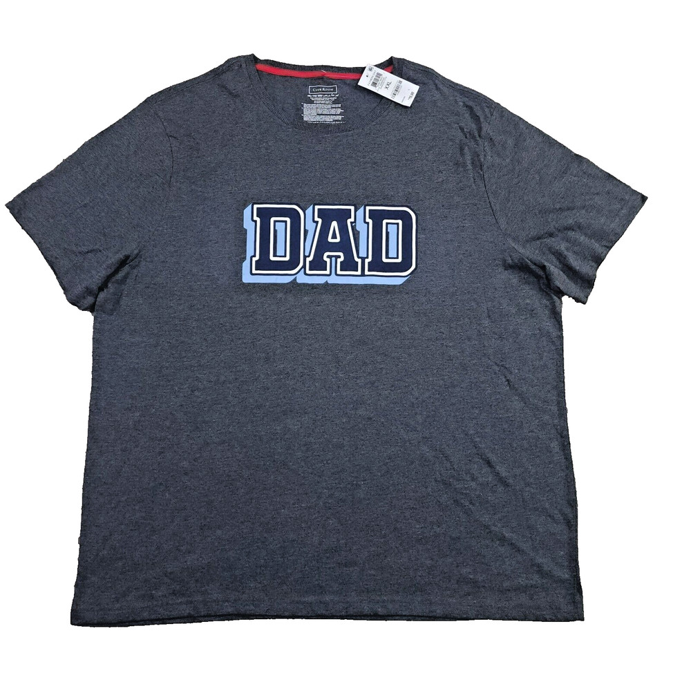 Club Room Men’s Dad Sueded Graphic T Shirt Charcoal Heather Grey 2XL
