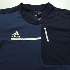 Adidas Mens Shirt Medium Blue Built For Purpose Colorblock Zip Pocket Sports Tee