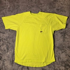 Ariat Rebar Cotton Strong Men T Shirt Safety Yellow Workwear Pocket Tee Raglan