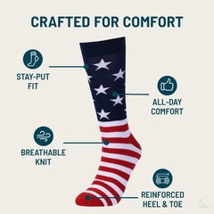 Fun Colorful Socks for Men for Dress Casual Formal Groomsmen Wedding, America…