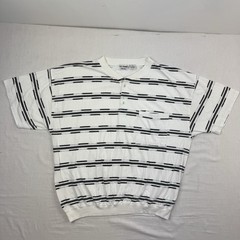 Vintage Le Tigre Shirt Adult XL Striped 1980s Elastic Waist Henley Neck Hipster