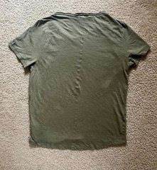 H&M Regular Fit Olive Green Short Sleeve Slub T-Shirt Size M Classic Flowy Tee