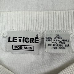 Vintage Le Tigre Shirt Adult XL Striped 1980s Elastic Waist Henley Neck Hipster
