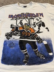 Vintage Iron Maiden Canada ’87 Hockey Tour T Shirt Screen Stars Single Stitch M