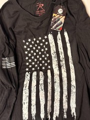 Rothco US Flag Long Sleeve T-Shirt – Black – Size Men’s XL