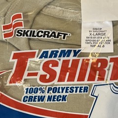 Pack of 3 DSCP Skilcraft Army T-Shirt Moisture Wicking Sand Tan Size X-Large