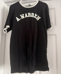 Alex Warren Apparel Black/White Ringer Graphic Print Cotton Crew Neck Tee L