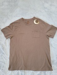 Common People Mens XL Seersucker GD Tee Brown Pocket Tshirt Cotton Minimalist