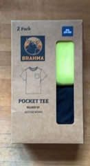 NEW Size XXX BRAHMA 2pc Pocket Tee Relaxed Fit Black Yellow T-Shirts Set