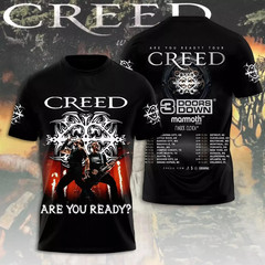 Creed band Are You Ready Tour T Shirt AOP 3D Black S-5XL BT2175