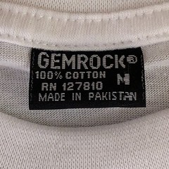 Gemrock Mens Size Medium White Cotton Long Sleeve Crew Neck T-Shirt New