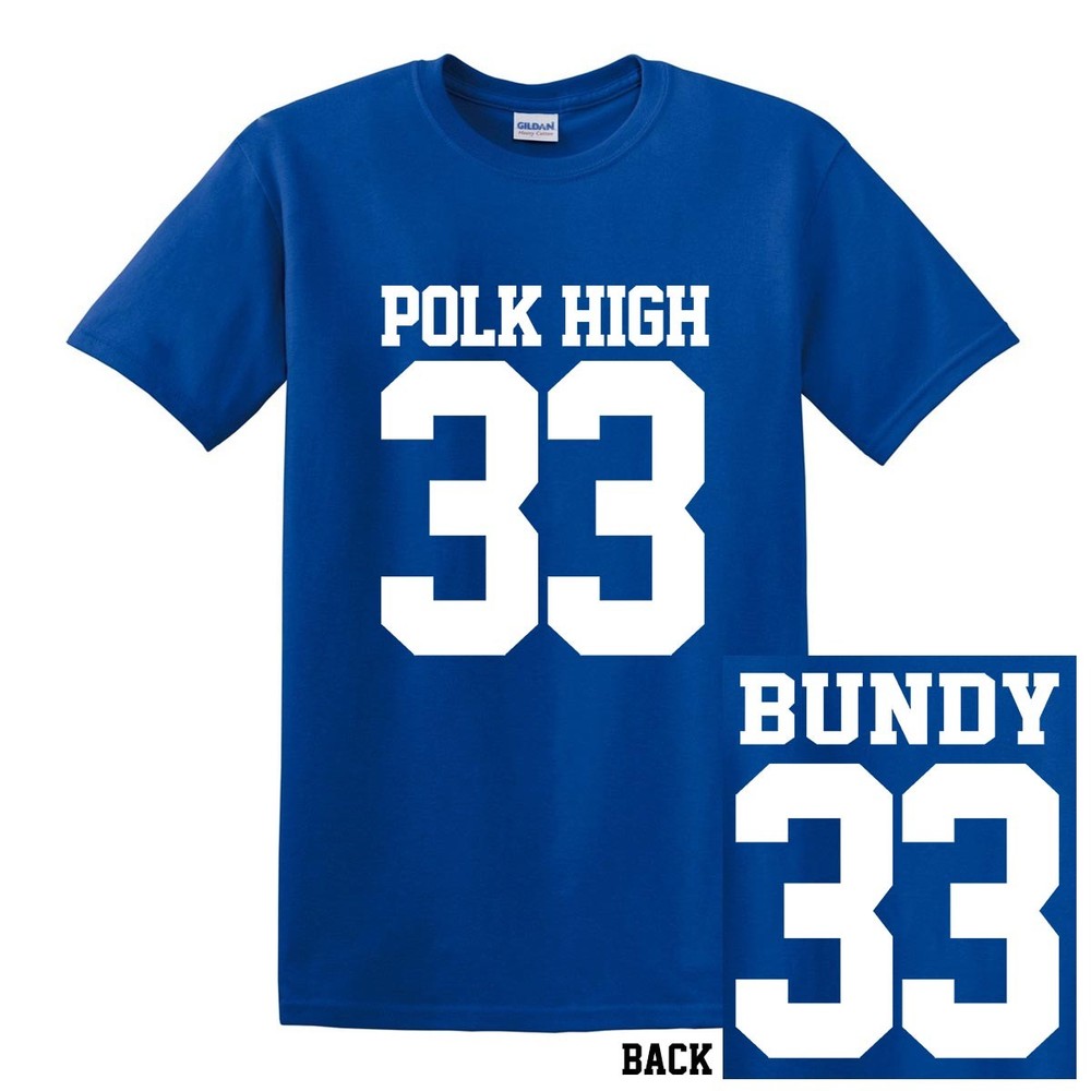 NEW AL BUNDY MARRIED WITH CHILDREN POLK HIGH 33 FOOTBALL JERSEY T-SHIRT TEE