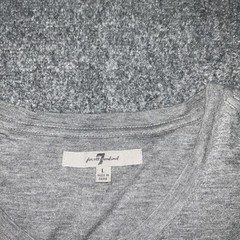 7 for all Mankind Mens Size L Gray Henley Modal Silk Blend Tee