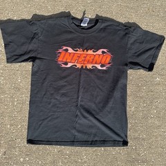 Gildan Ultra Cotton Black Inferno Heinze Troupe Graphic Tee Crew Neck M
