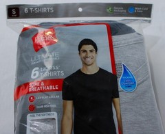 Hanes Men’s Six Pack Short Sleeve Breathable Shirt EJ3 Assorted Small NWT