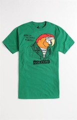 Volcom Stone Polly Wanna Party Bird Tee Mens Green T-Shirt New NWT