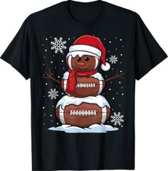 Merry Christmas Football Snowman Holiday Sports Unisex T-Shirt