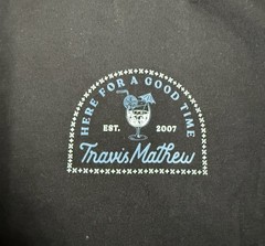 TravisMathew Black Graphic Print Crew Neck Short Sleeve T-Shirt Men’s Regular L