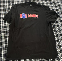 District Men’s XL Black Comics Graphic Logo Crew Neck Short Sleeve Cotton Tee